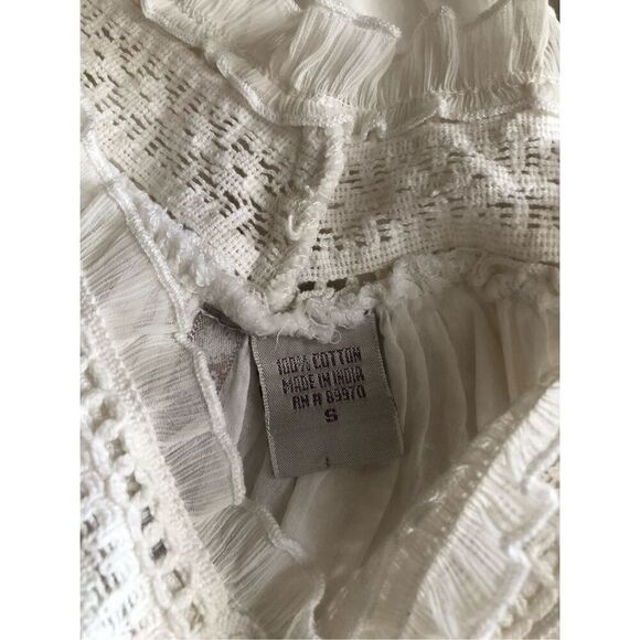 Agaci Cotton Race And Ruffle Blouse Size S - Picture 7 of 8